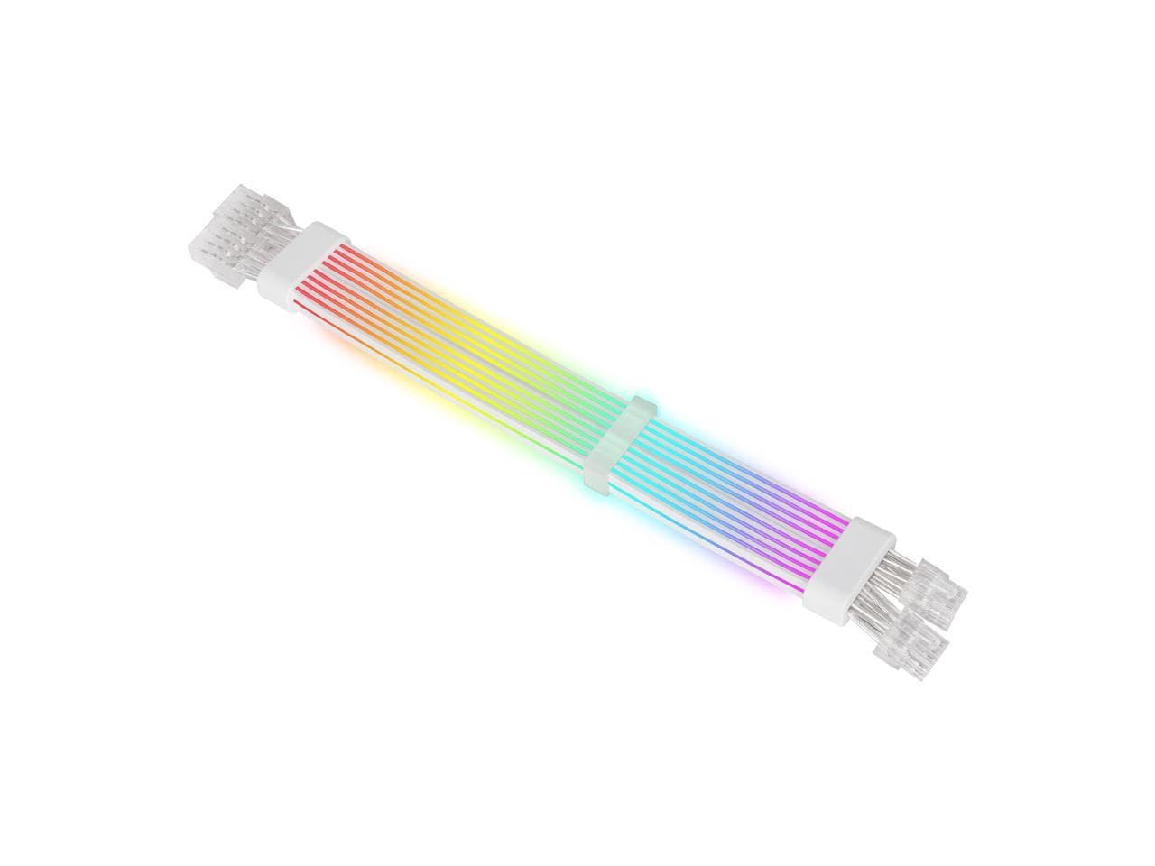 SAMA 2x8PIN 240mm ARGB Extension Cable Addressable 5V 3pin Connectors Aura Sync Cable Motherboard Extension Kit Double Side White for Gaming Computer Desktop…