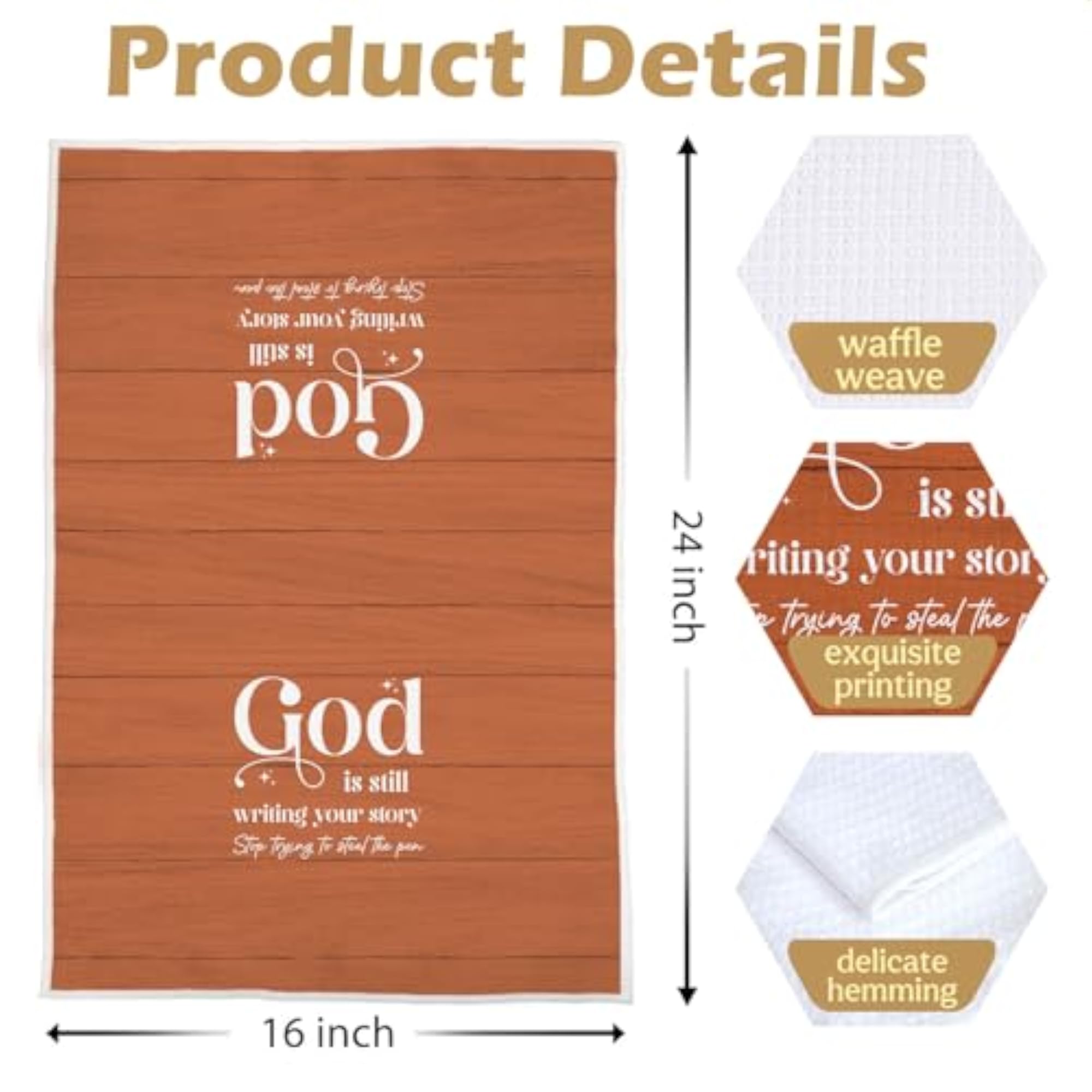 Burnt Orange Christian Decor Kitchen Towels, Hand Towels