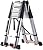 Ladders,Telesladder Household Folding Lifting Stairs Herringbone Ladder Mobile Portable Aluminum Alloy Multifunctional for Outdoor Indoor Roof Work/17.5Ft/17.5Ft