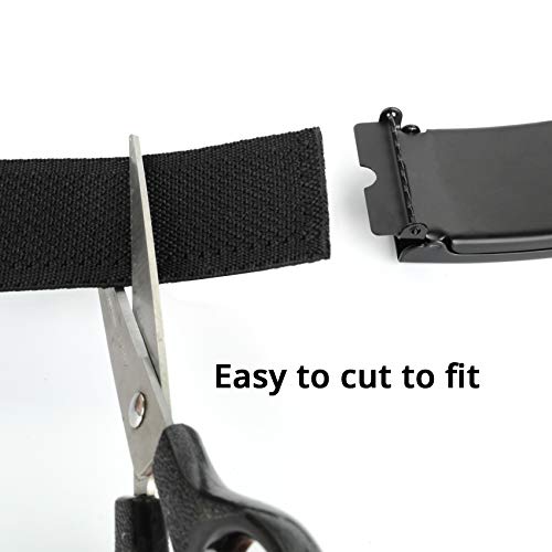 Drizzte Mens Plus Size 43Inch Newest Comfortable Stretchy Fabric Cloth Belt Black #TOP5