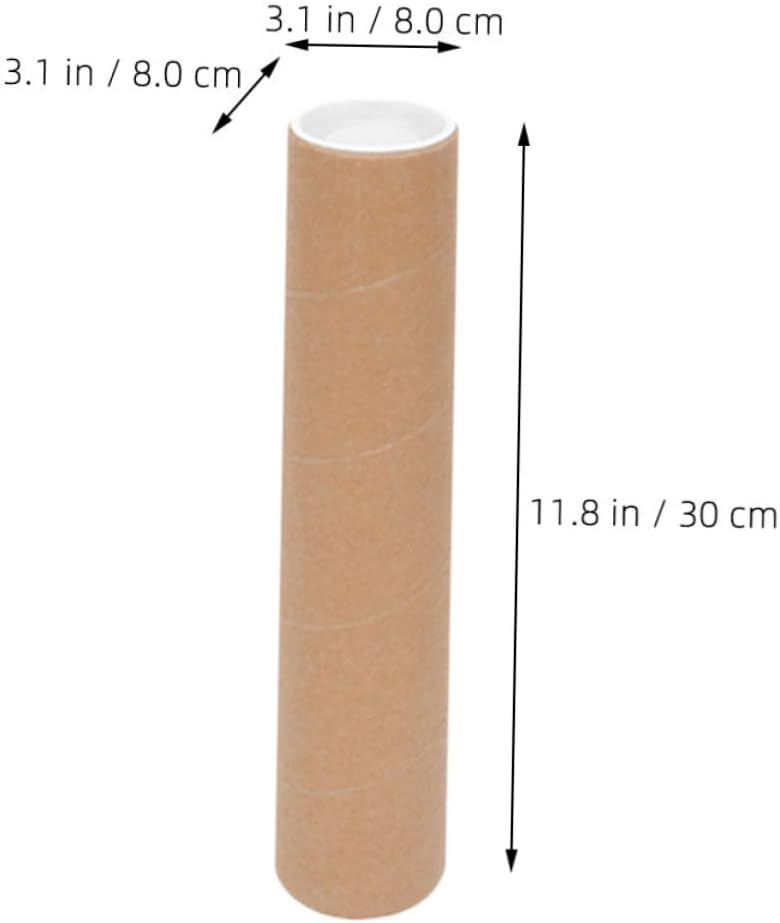 Alipis Mailing Tube Set for Artwork 2pcs 3 Inch Diameter Paper Tube Caps 12 Inch Length for Document Storage