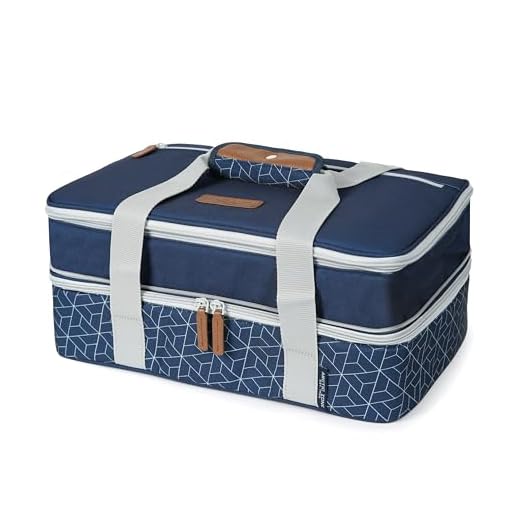 Arctic Zone Expandable Thermal Insulated Food Carrier, Large, Navy