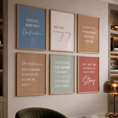 Image of kotart Motivational Quote Paintings with Frame for Home Decoration - Quote Painting for Living Room Bedroom Office Room Decor - Painting for Wall Decoration - Set of 6 (13x17, B)