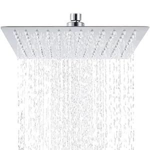 Regendouche, douchekop, 304 roestvrij staal, verstelbare douchekop met anti-kalksproeiers, waterbesparende douchekop, ronde inbouwdouchekoppen met gepolijst, spiegeleffect voor de badkamer
