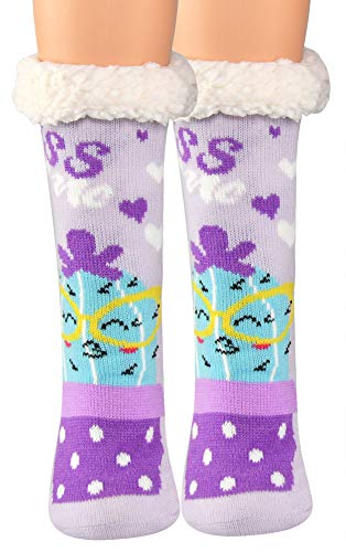Image of LilGift ARAD Fluffy Thermal Sherpa Slipper Socks-Themed Socks-Cactus Kiss Me