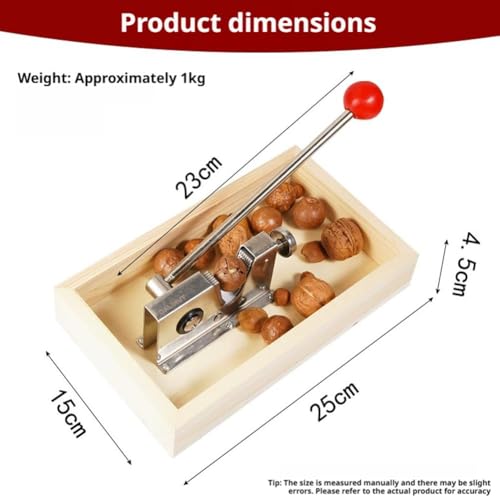 Heavy Duty Nut Cracker Tool, for Pecans, Walnuts & Macadamia | Stainless Steel Lever Cracker with Wooden Base & Collection Tray | Adjustable Nutcracker for All Hard Shells - Image 3