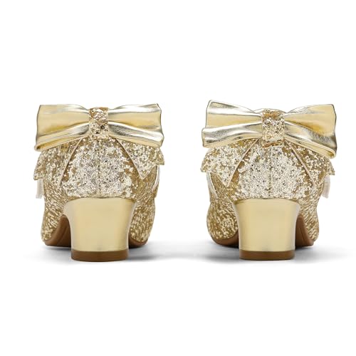 Image of K KomForme Girls Dress Shoes Toddler Glitter Mary Jane Heels | Princess Pumps,Party Wedding Shoes