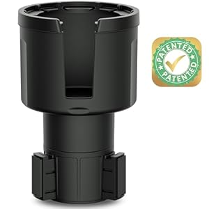 [Patented & Upgraded] Car Cup Holder Expander – Adapter Holds: Hydro-Flask, Yeti, Nalgene, Owala, Large (32 40 oz) Water Bottles – Adjustable Expandable Insert Extender – Universal