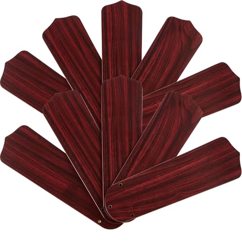UPSEED Red Walnut Replacement Ceiling Fan Blades