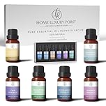 Home Luxury Point - Top 22 Essential Oil Blends – Gift Set - 100% Pure Natural - Pack of 6x10ml Premium Aromatherapy Oils for Diffuser, Oil Burner and Massage-Therapeutic and Relaxing Fragrance - Calm