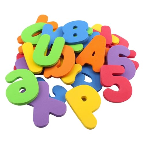 Letras de baño de Burbujas Juego de Letras y números de Espuma de baño de 36 Piezas Juguetes flotantes para el baño del bebé, Juego Educativo de Juguetes de baño para niños pequeños de 1 a 3 Horas de