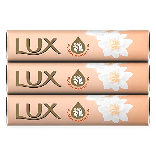 Image of LUX Jasmine & Vitamin E Soap, Bathing Soap With Long Lasting Floral Fragrance, Leaves Skin Glowing, Soft And Moisturized, 100 g (Pack of 3)