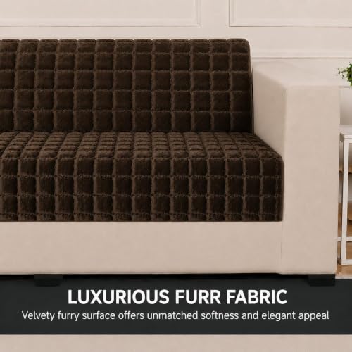 Image of STITCHNEST 'Haven Soft Series' 1 Seater Sofa Cover | Full Coverage Sofa Cover| Premium Velvet Fabric, Washable & Durable Furniture Cover for Modern Living Rooms