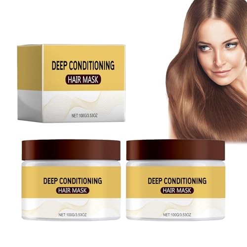 Hair Mask 2 Piezas Máscara De Tratamiento De Proteínas Del Cabello, Tratamiento para Cabello Dañado o Encrespado, Fortalece Alisa y Protege, Hidratante Para El Cabello Rizado Teñido Encrespado