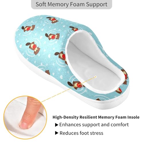 Women's and Men's Fuzzy House Slippers Cozy Memory Foam Slippers Indoor Outdoor Warm Nonslip Family Slippers3
