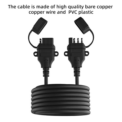 Gubrdfrsod 4 Pin Trailer Connector 3.28 Ft, Trailer Wiring Harness Kit 4 Pin Flat Male & Female Connector 18Awg Trailer Wire Harness 4 Wire Pure Copper, Plug With Dust Cover And Mounting Holes. #TOP1