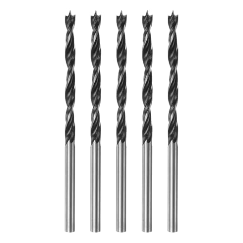 Quarkzman 5 Piezas Barrenas De Punto Brad De 3.5mm 9 64 De Diámetro Barrena Recta De Acero Redondo Métrico Punto Brad De 1.4 De Profundidad De Perforación Barrenas De Espiral