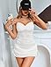 Avidlove Women's Sexy Ruched Bodycon Mini Dresses V Neck Sleeveless Club Party Cami Dress Party Clubwear Outfit White