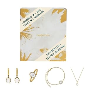 Heideman Damen Schmuck Adventskalender Perle 4er Adventsbox gold farbend