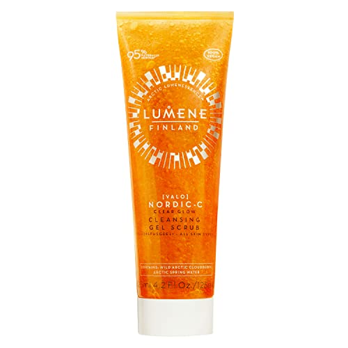 LUMENE Nordic-C [VALO] Gel nettoyant exfoliant | Exfolie en douceur et rafraîchit la peau | Enrichi en vitamine C et en mûres arctiques | Lisse et illumine le teint | Végan | 125 ml