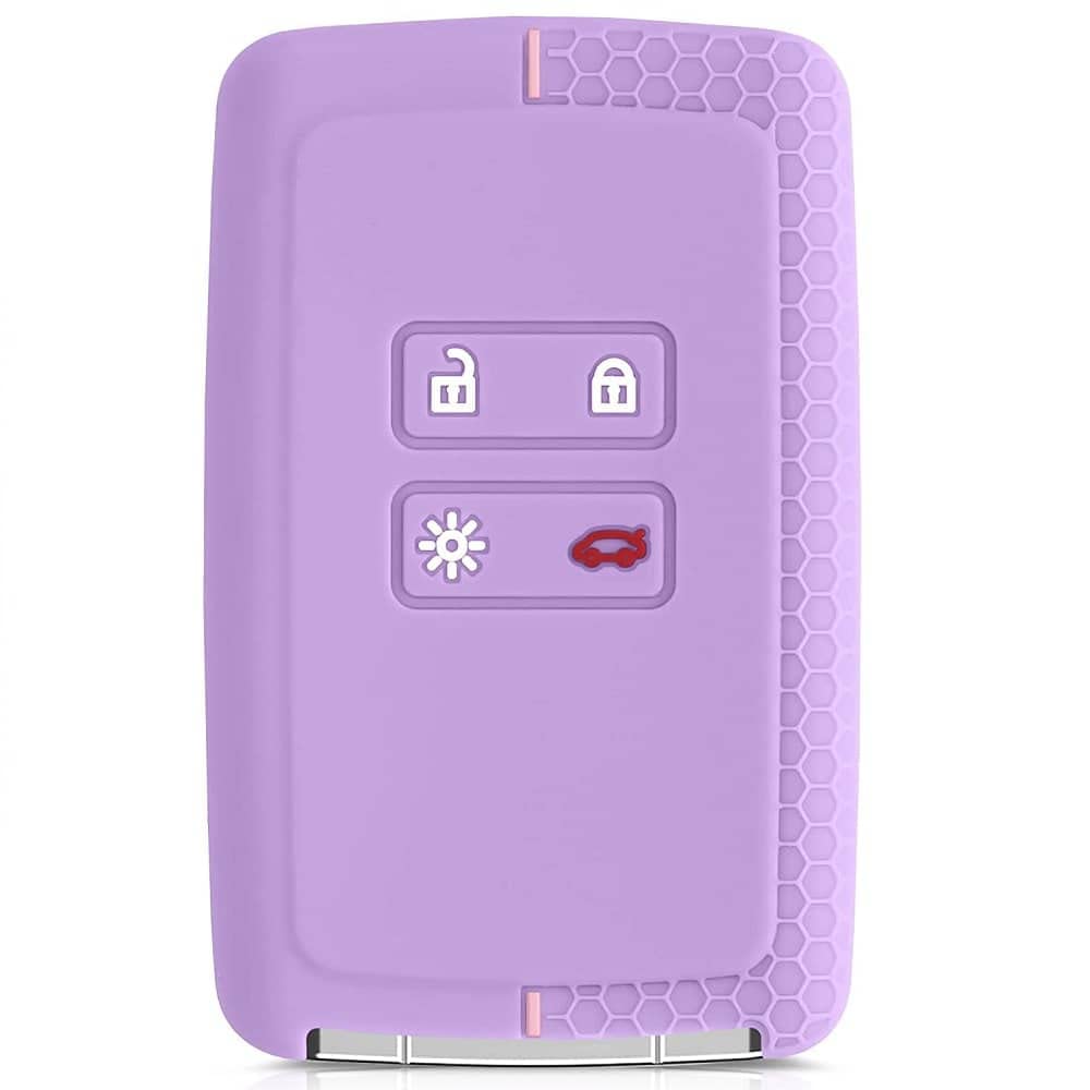Cover Chiave Auto In Silicone TPU 4 Pulsanti - Compatibile Renault E Dacia - Colore Porpora