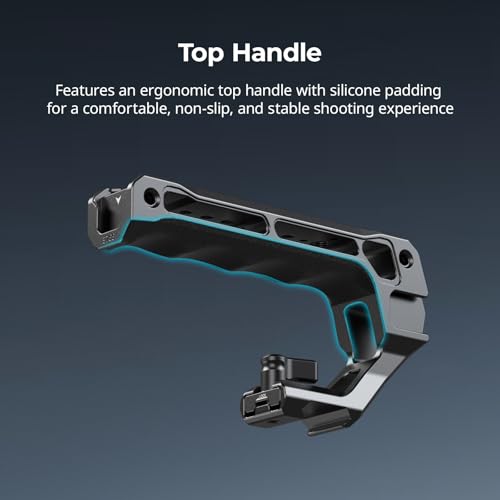 Image of SmallRig R6 Mark III Camera Cage Kit for Canon R6 Mark II with Top Handle, Side Handle and Cable Clamp, HawkLock Dual NATO Rails, Quick Plate for Arca, Support Handheld and Low-Angle Shooting-5956