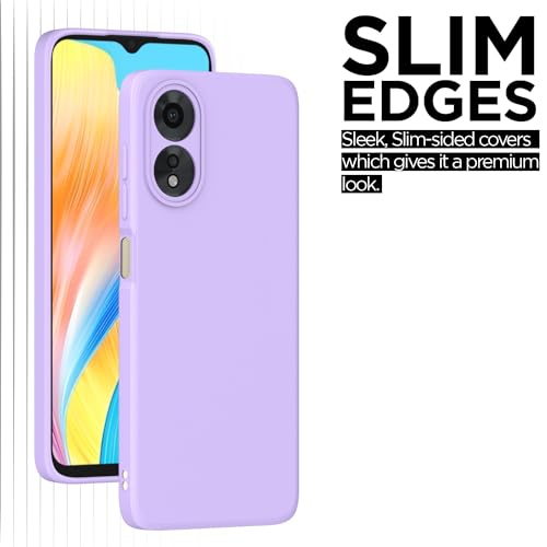 Image of Outlouders Back Cover for Oppo A38 4G / Oppo A18 4G | Camera Protection | Durable Soft Matte Silicone Bumper Case (Purple)