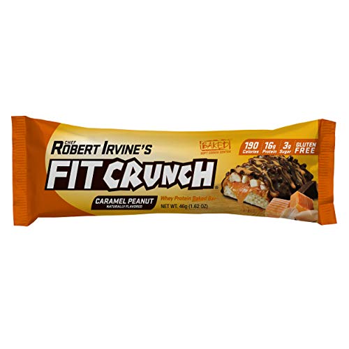 Fitcrunch Snack Size Protein Bars, Designed By Robert Irvine, 6-Layer Baked Bar, 3G Of Sugar & Soft Cake Core (18 Bars, Caramel Peanut) #TOP2