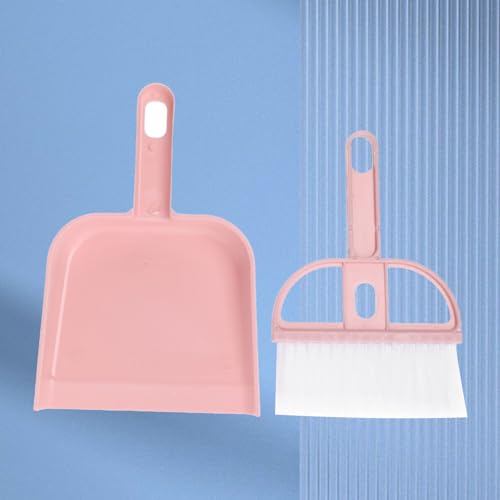 2-teiliges Set, Kleiner Besen und Kehrschaufel, multifunktionaler Mini-Handbesen aus Kunststoff, Kehrschaufel für den Schreibtisch, Zuhause, Tisch, Arbeitsplatte, Sofa, (Pink) – Bild 7