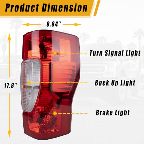 Boine Right Passenger Side Tail Light Compatible With 2020 2021 2022 Ford F250 F350 F-250 F-350 Halogen Rear Light Brake Lamps - w/o Blind Spot & LED (Right Passenger Side) by Boine - Image 2