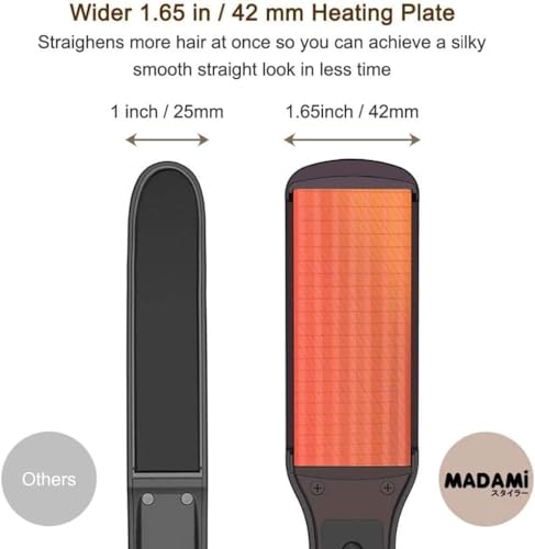 Plancha para cabello con placas grandes de cerámica flotantes, herramienta de peinado eficiente y que ahorra energía miniatura 4