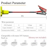 GragicSZ Jumper Cables Adapter Compatible with Ryobi 18V Battery, 8AWG 2FT Portable Battery Jump Starter Automotive Booster Cables Power for Car Jump Starting Using Tool
