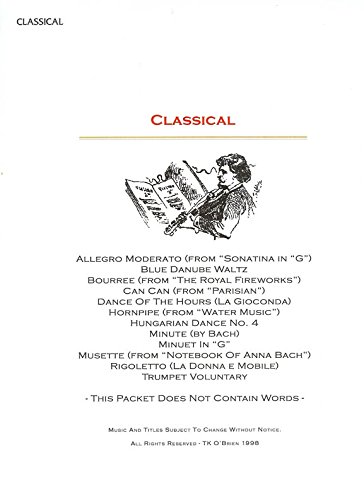 Classical Music Pack for TK O'Briens Lap Harp