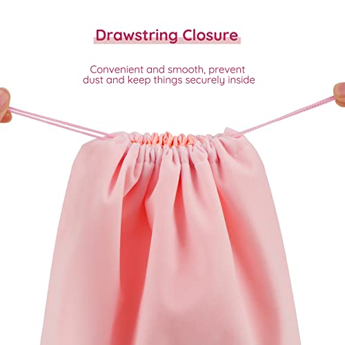 Bolsa grande de terciopelo rosa Segbeauty para proteger piezas delicadas 3