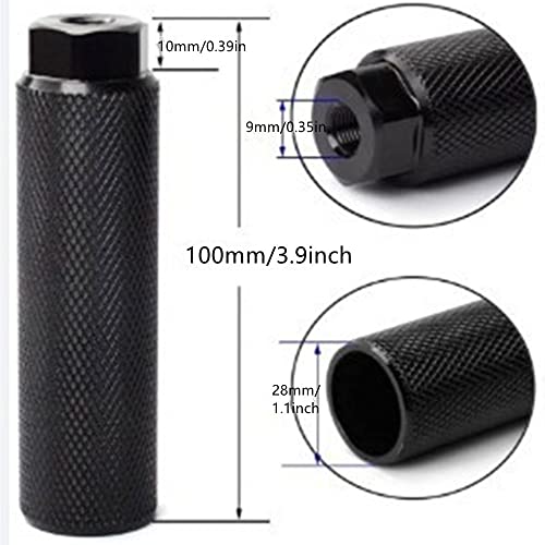 OHAOLYLE Aluminum Alloy Bike Pegs - Anti-slip Rear Feet Pedals for Road & Mountain Bikes, Black, 3.9IN - Image 2