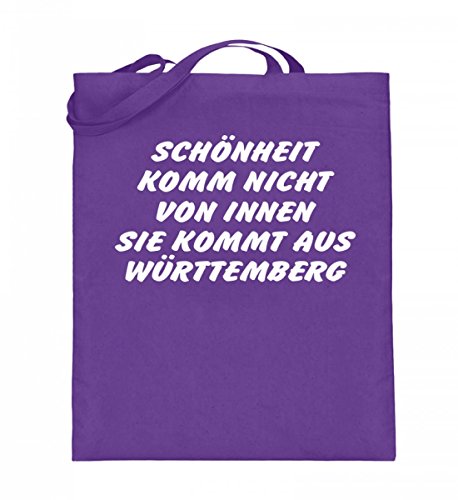 Sac en toile de jute violet à longues anses solides grand format 38x42cm