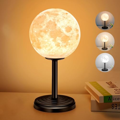 Umikk Mondlampe 3D Moonlight 15cm - Dimmbare USB Lade Lampe Mit 33 Beleuchtungsmodi Und Ständer - Nachttischlampe Für Schlafzimmer