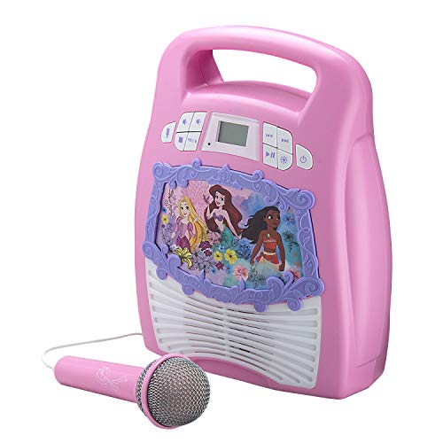 Ekids Disney Princess Karaoke Machine For Kids, Bluetooth Speaker With Microphone And Karaoke Recorder To Save And Share Performances Via Usb Port, For Fans Of Disney Princess Gifts #TOP1