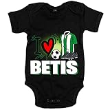  Body bebé para enamorado de su equipo de fútbol del Betis - Negro, Talla única 12 meses
