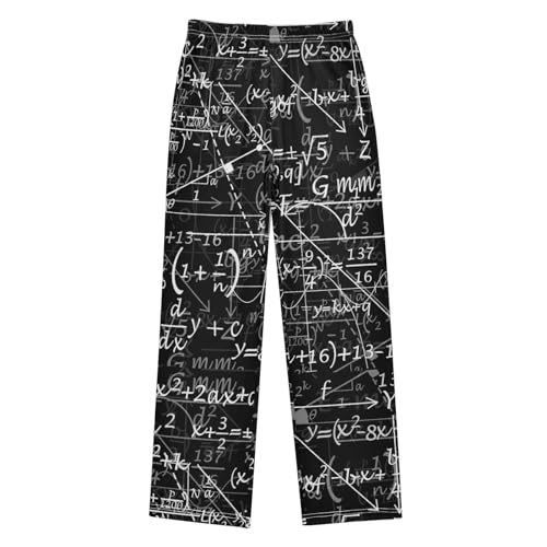 ZZXXB Mathematical Formula Print Boys Long Pants Soft Trousers Elastic Waist Kids Lounge Bottoms with Pockets S-XL