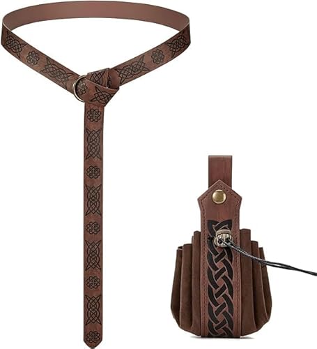 Middeleeuwse riemtas, leren tas, middeleeuwse leren tas, Viking-riem, middeleeuwse riem met tas, 3, Middeleeuwen