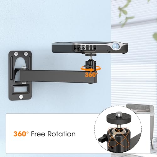 Dawasapat Mini Ceiling Wall Projector Mount Stand- Adjustable Tilt&Swivel Hanging Projector Holder Wall Mount Hanger Rack Stand For Mini Projector With Cable Ties thumb #2