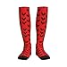 Supdreamc Cute Comfortable Socks for Adults Rooster Chicken Red Black, Fashion Compression Knee High for Daily Wear Outdoor Running Hiking Sports Gifts