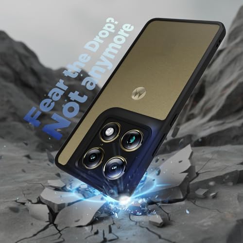 Image of RIGGEAR Shockproof Sleek Hybrid Armor Back Cover Case for Motorola Moto Signature 5G (Clear PC + Black TPU Bumper)