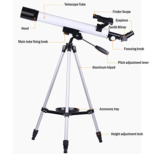 Telescopio refractor 50/600mm con trípode ajustable para niños miniatura 7