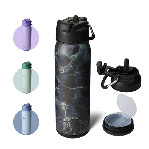 BOTTLE BOTTLE ���� 650ml �q�� �X�g���[�t�� ������ �ۗ␅�� �ꕔ��? 2WAY�W �^��f�M �X�e�����X�{�g�� �R��h�~ �j�̎q ���̎q ���@�т� �X�|�[�c�{�g�� ���j��