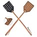 Produktbild 2 Stück Fliegenklatsche Leder, Fliegenklatsche Stabil mit Holzstiel, Insektenvernichter für Indoor Outdoor, Fliegentöter, Mückenklatsche, Mückenvernichter