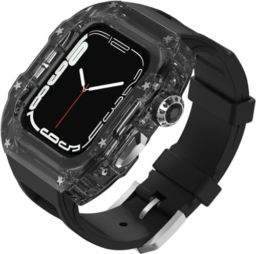 Bracelet de montre de rechange SCHIK en caoutchouc transparent pour iWatch 45 mm