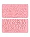 HUVZOR 2 pezzi Stampi in silicone per cioccolato, lettere e numeri, confezione da stampi in silicone per decorazioni di torte di compleanno con simboli(rosa) immagine