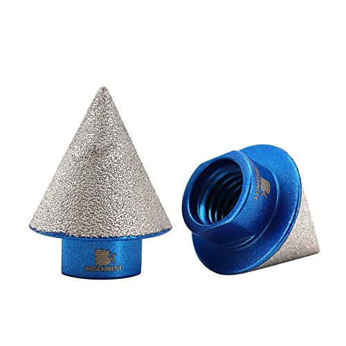 Diamant Fasenbohrer 35mm - 2 Stück BRSCHNITT Diamant Fasenbits Fingerfräser zum Vergrößern Löcher in Fliesen Porzellan Marmor Keramik Granit M14 Gewinde für Winkelschleifer Cover